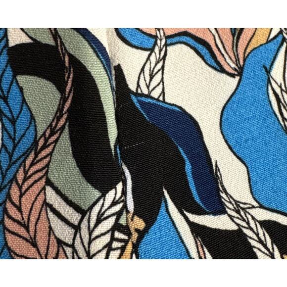 Monki Womens Size 40 Wide Leg Crop Pants Trousers Safari Leopard Colorful Artsy - Picture 10 of 10